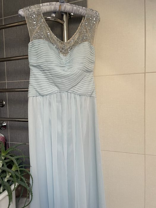 Святкова нарядна сукня плаття вечірня на випускний блакитна розмір s-m