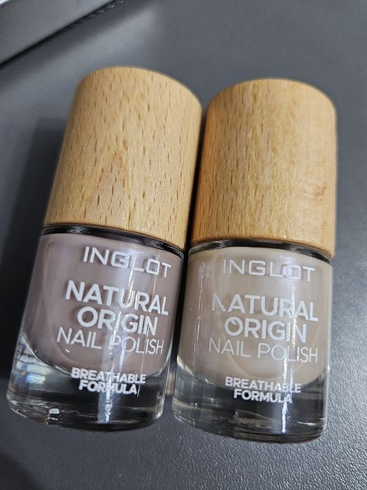 INGLOT Natural Origin/zestaw 2 sztuk lakierów nude/mega trwałe!!!
