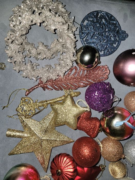 Новогодние игрушки 30+шт, дождик, гирлянды, пак