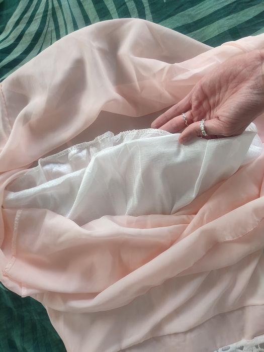 Sukienka druhny, XS/S, letnia, lekka, zwiewna, koronka