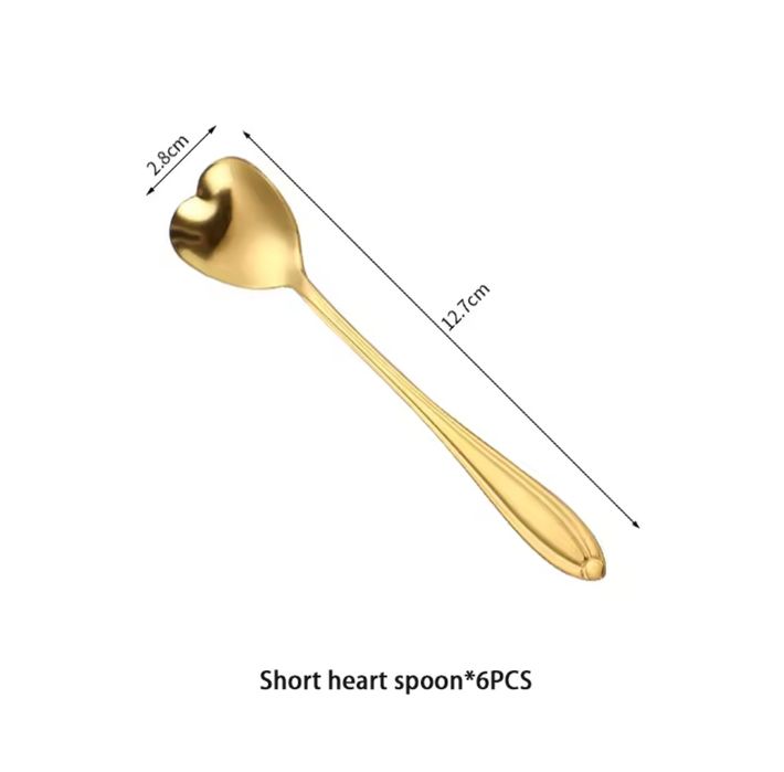 Набор ложек декоративных сердце Loveзолото