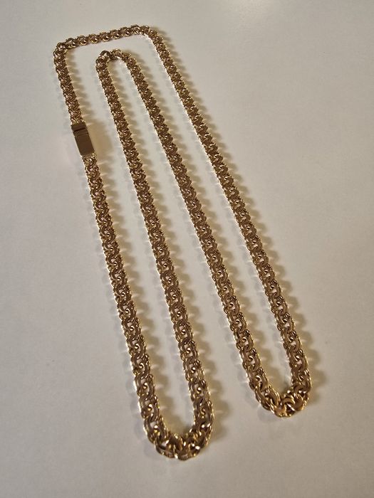 Nowy złoty Łańcuszek Garibaldi PR.585 14K Czerwone złoto