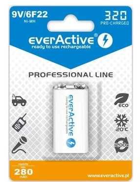 Bateria Recarregável de 9V 320mh Pré-Carregada