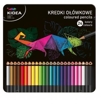 Kredki Ołówkowe Trójkątne Kidea W Metalowym Pudełku 24 Kolory Derform Nowa Nieużywana