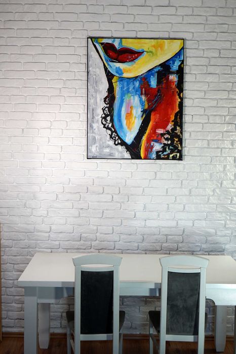 Obraz ręcznie malowany abstrakcja pop art akt akrylowy duży kolorowy