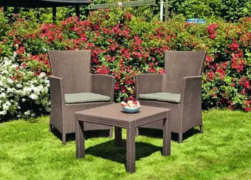 Садовая мебель для дачи комплект кресла с подушками столиком для сада