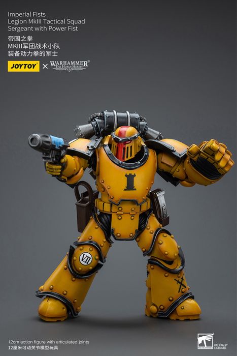Фігурка warhammer40k JoyToy Imperial Fists MkIII Tactical Sergeant with Power Fist 1/18