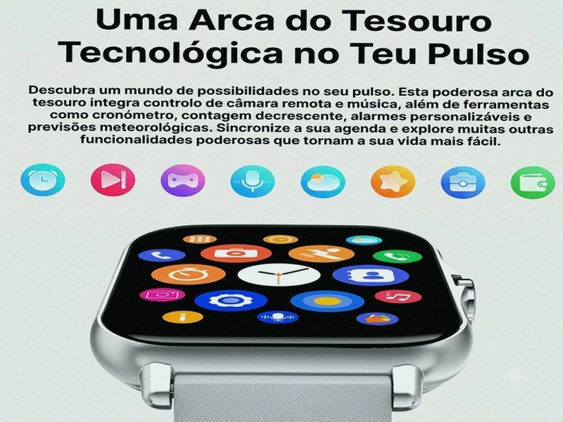 Smartwatch 1.83" — Chamadas sem Fios, 100+ Modos Desporto, Homem e Mulher