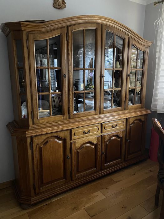 Witryna z komodą, kredens stylizowany drewniany