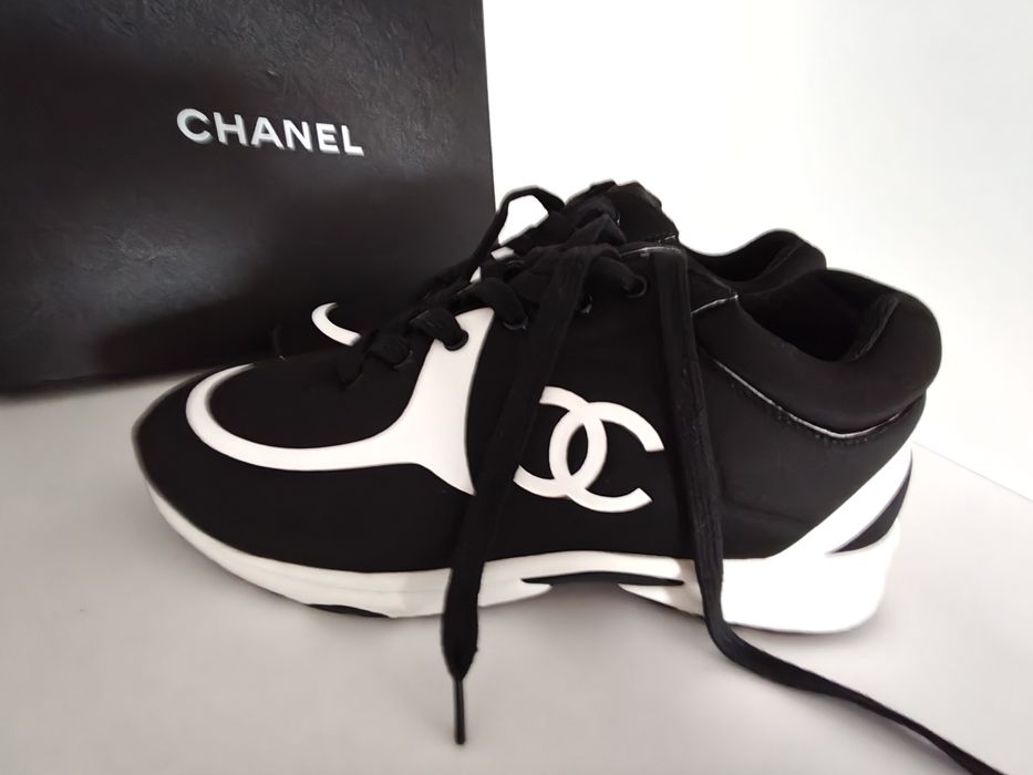 Chanel neoprene low top sneakers CC r.42 sneakersy