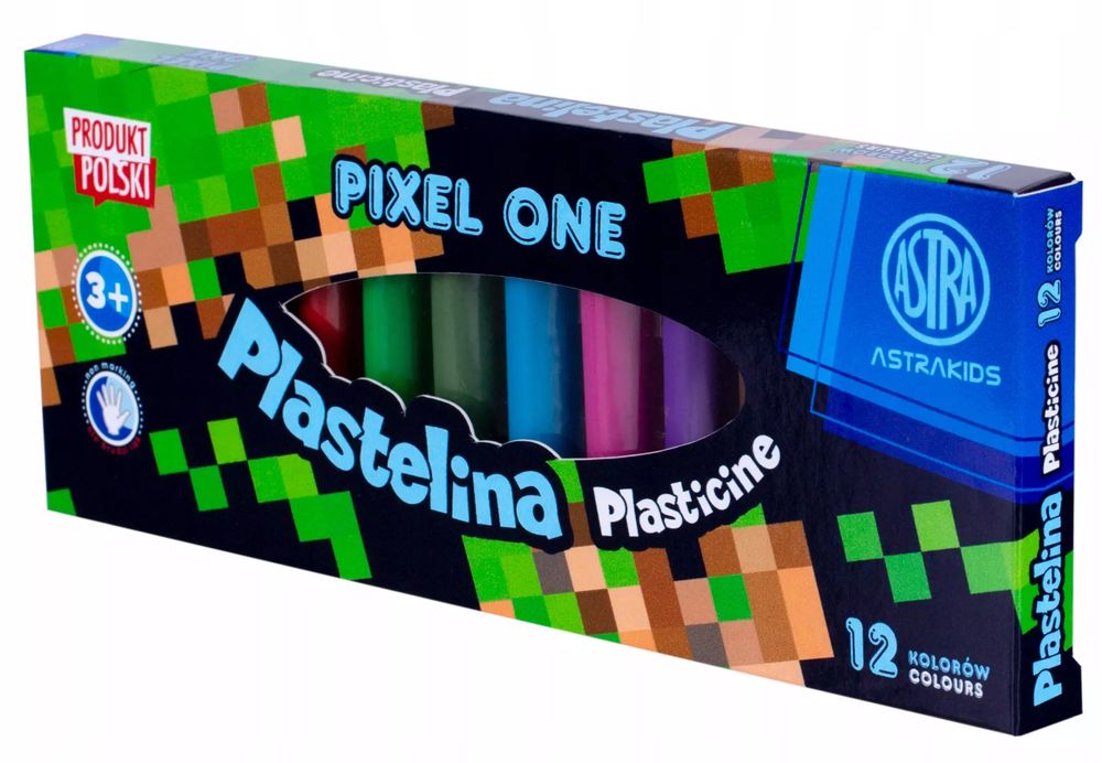 Plastelina Pixel One, 12 kolorów. Astra. Nowy Produkt