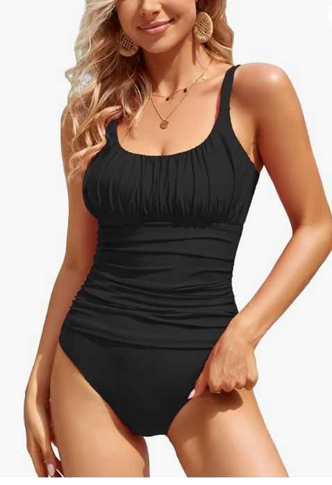 Damski strój kąpielowy jednoczęściowy M – czarny, wyszczuplający