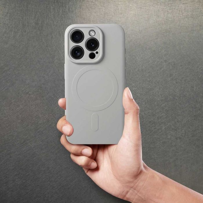 Futerał Silicone Mag Cover z MagSafe do IPHONE 15 PRO MAX  szary