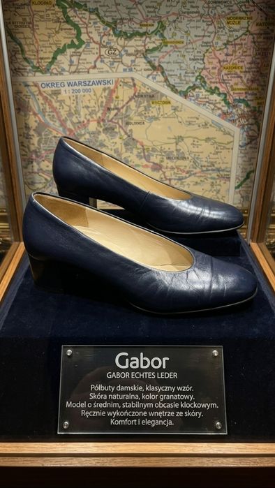 Buty damskie Gabor skóra naturalna niebieskie 6,5 czyli 40 sbd.