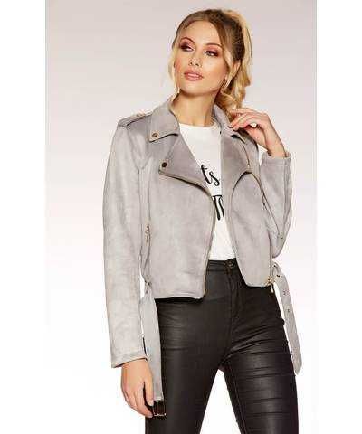 Quiz szara kurtka biker ramoneska 34/36