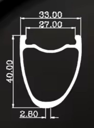 Nowe koła carbonowe gravel / szosa stożek 40mm 33/27mm 1315g