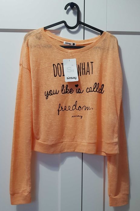 krótki sweter pomarańczowy Sinsay