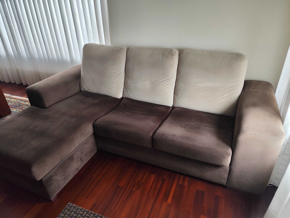 Sofá chaise longe em tecido