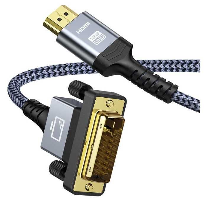 Kabel HDMI na DVI 1.8m w oplocie Snowkids
