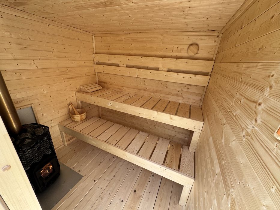 SAUNA OGRODOWA  piec na drewno , model s 3-5 osób montaż cały kraj