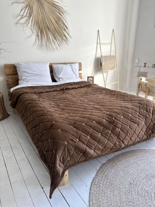 Велюрове стьобане покривало Шанель , Плед Покривало