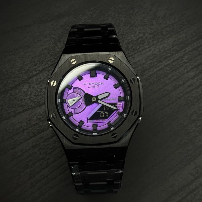 Casio G Shock 2100 purple. Custom часы. Оригінал , металевий корпус