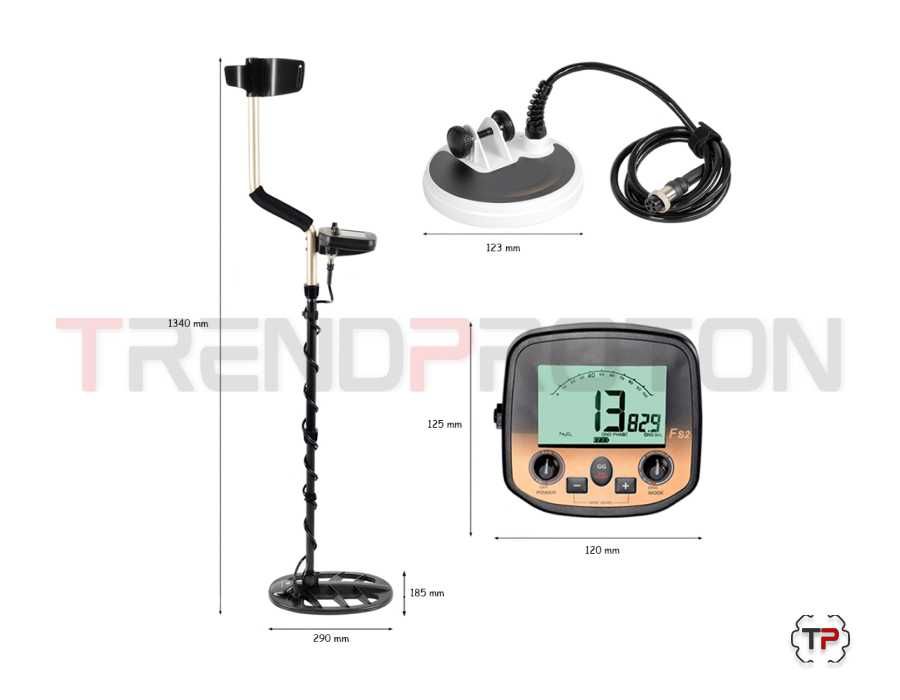Detetor de Metais com 2 Bobines / Deteta Ouro, Prata, Alumínio