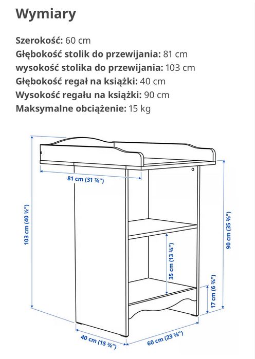 SMÅGÖRA
Stolik do przewijania/regał (IKEA)