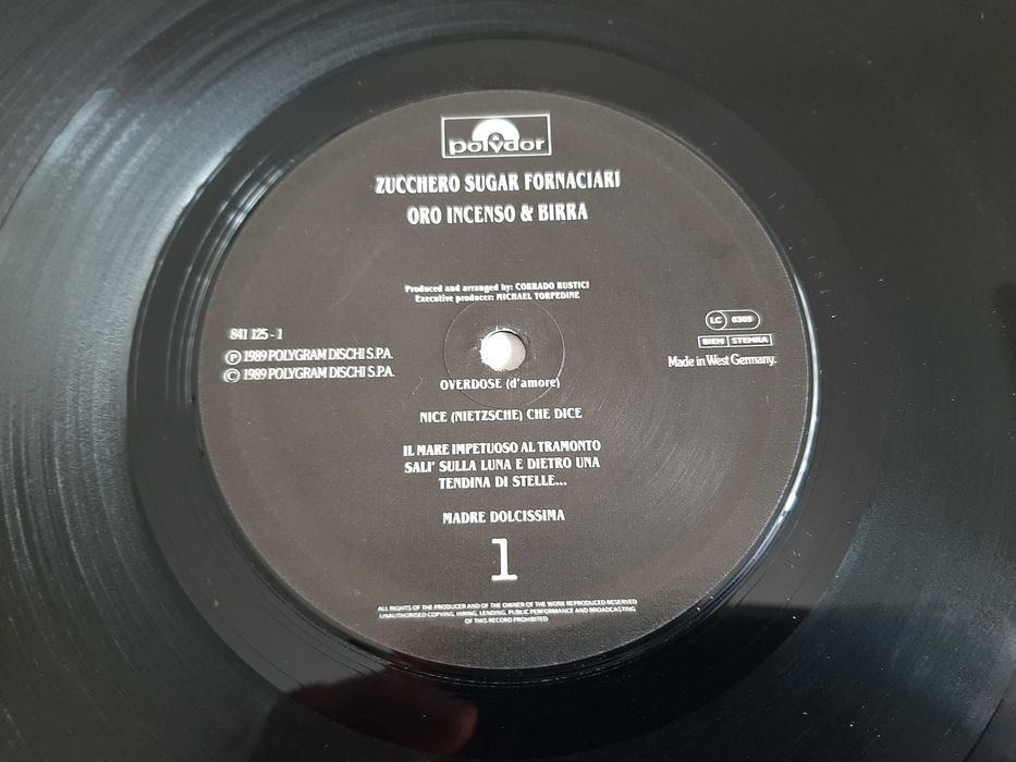 Zucchero - Oro Incenso & Birra - Europa - Vinil LP