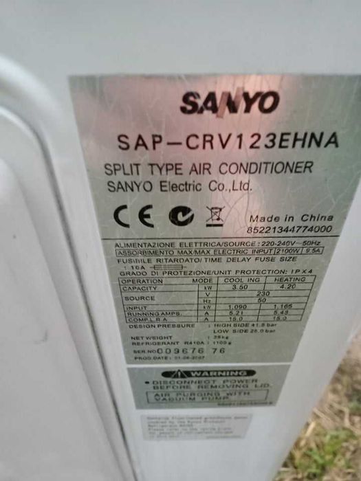 Klimatyzator sanyo czesci pompa ciepła pilot