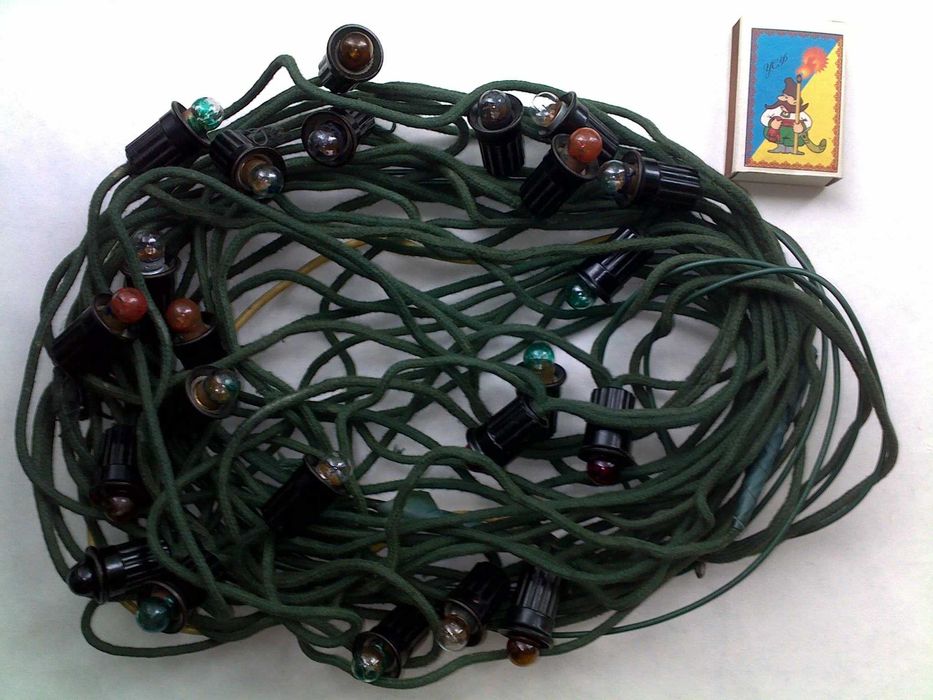 Старинная тканевая ёлочная гирлянда игрушка артель 1940е годы ссср