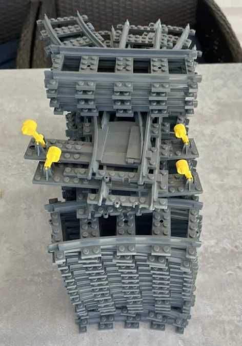 Рельсы Lego City оригинал, стрелки для железной дороги, поезд Лего