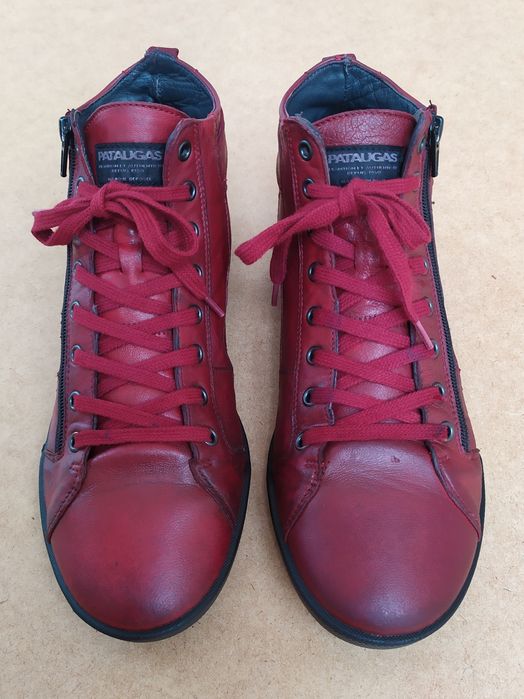 PATAUGAS PALME Sangria, skórzane sneakersy, trampki wysokie, EU 41