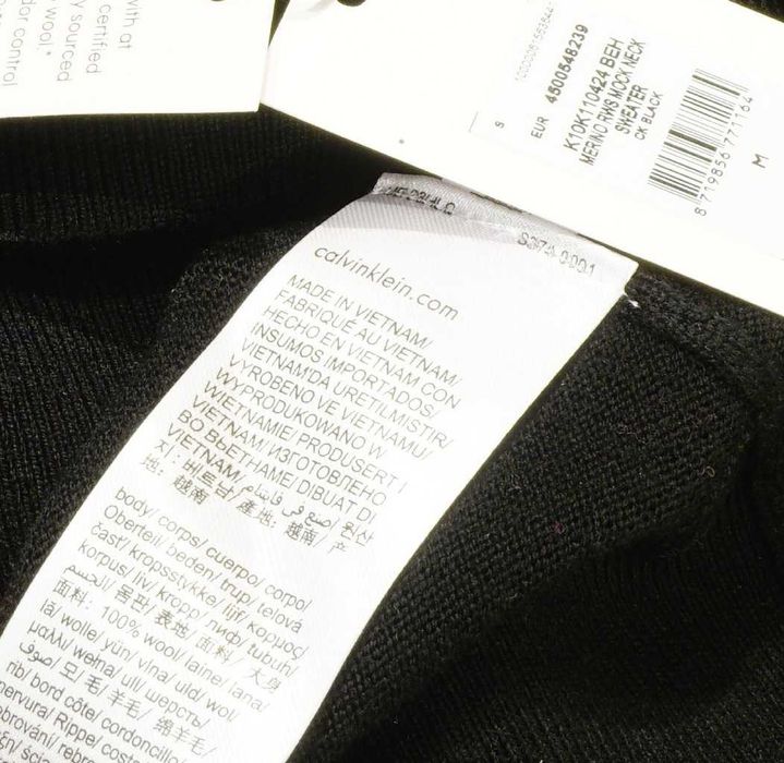 CALVIN KLEIN sweter półgolf L 100% merino czarny dandy Premium Line Cena Producenta: € 290