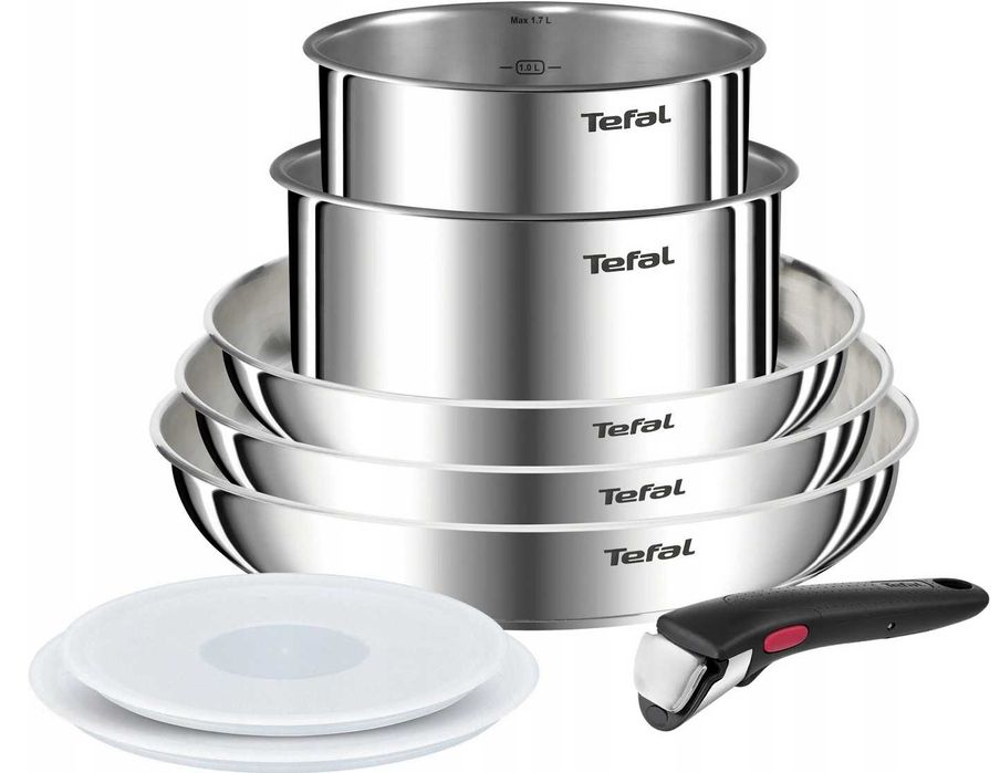 Nowy zestaw garnków patelnia Tefal Ingenio Emotion 8el rączka pokrywki