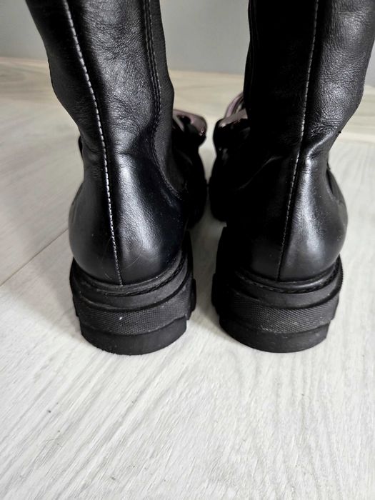 Skórzane Oficerki Magdalena Pieczonka  Carinii rozmiar 39