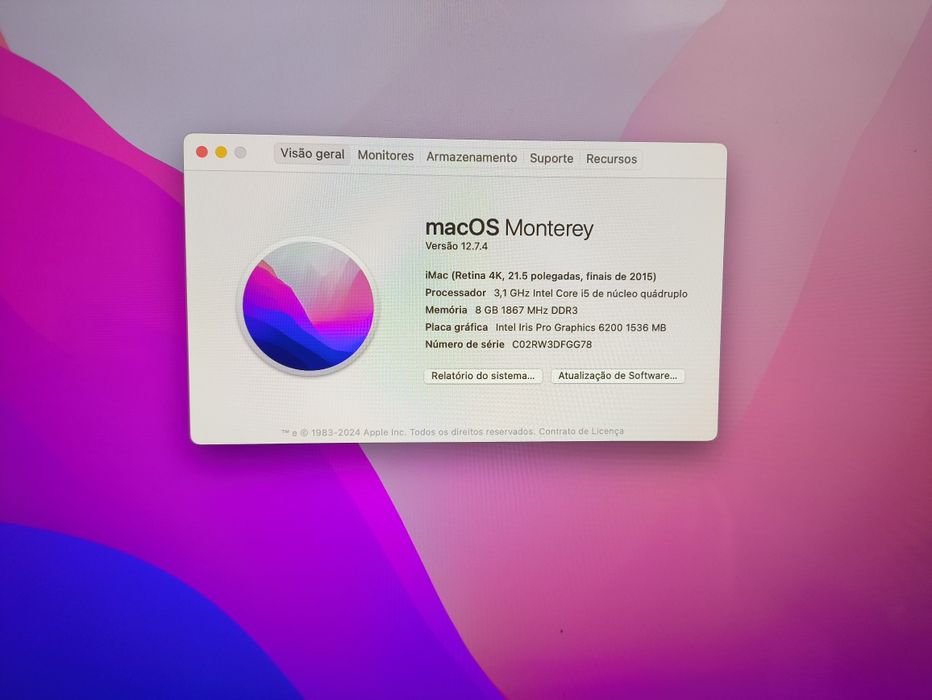 iMac 21,5 polegadas,  1TB (finais de 2015)