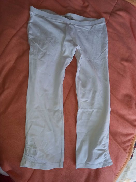 Corsários brancos malha fina - M - Bershka