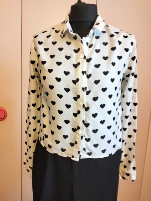 damska bluzka/koszula w serca marki H&M rozmiar 34