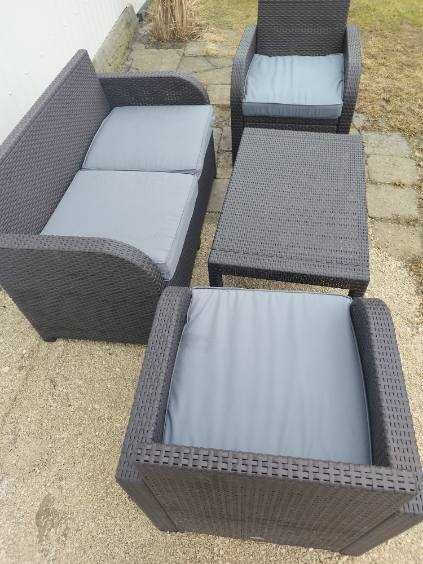 Meble ogrodowe poliratanowe brązowe