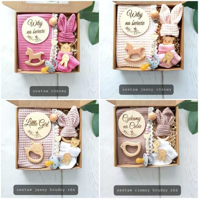 Prezent dla niemowlaka Gift Gift Box Baby wafel mietowy