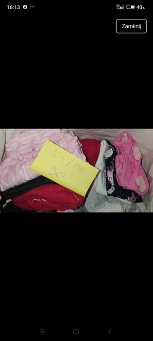 Paka ubrań dla dziewczynki 104/110