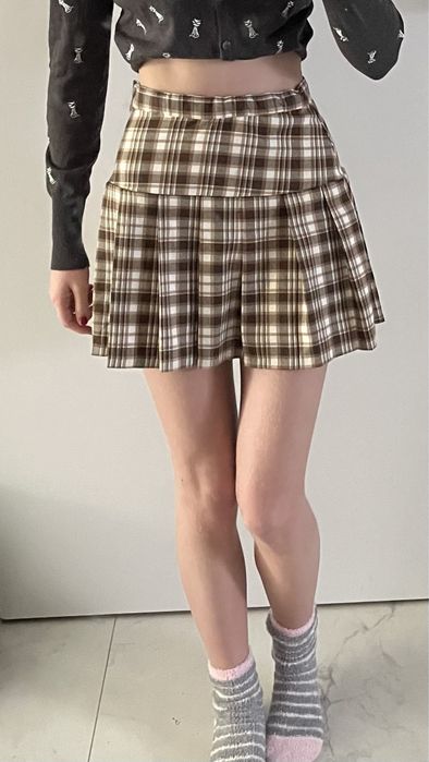 spódniczka dziecięca w kratę w kratkę krótka H&M dla dziewczynek