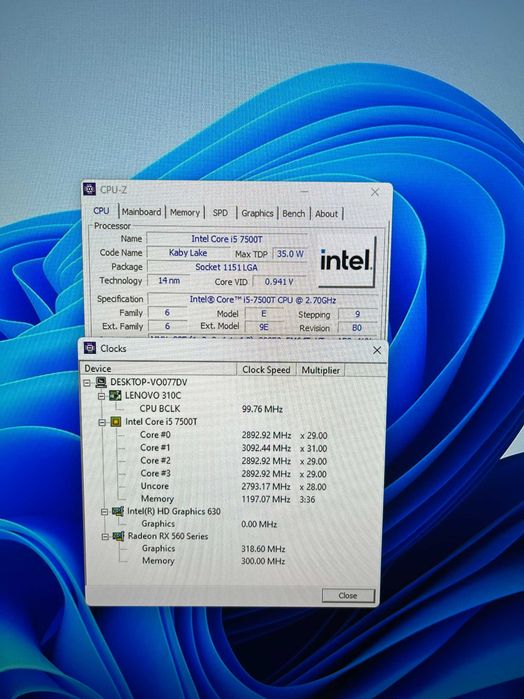 Процессор  Intel Core i5-7500T