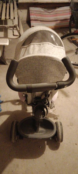 Rowerek wózek trójkołowy 2w1 Kinder Kraft szary
