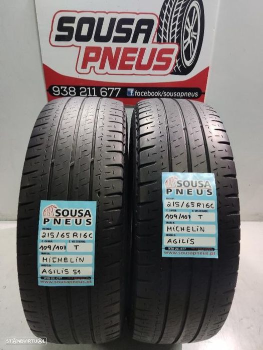 2 pneus semi novos 215-65r16c michelin agilis - oferta dos portes