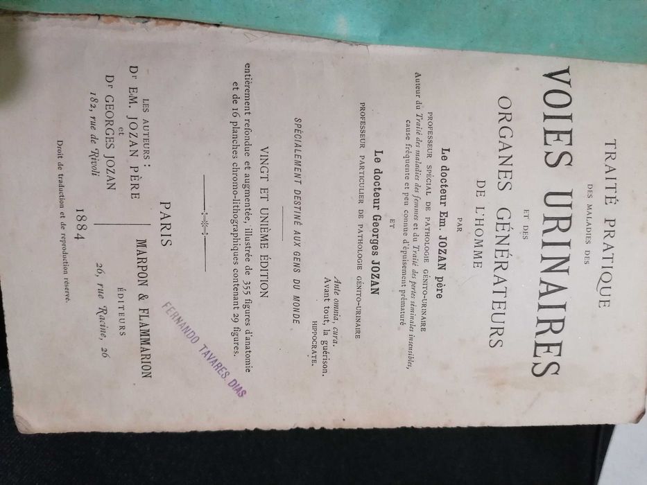 Traité Pratique des Maladies des Voies Urinaires, par Jozan Pére ,1884