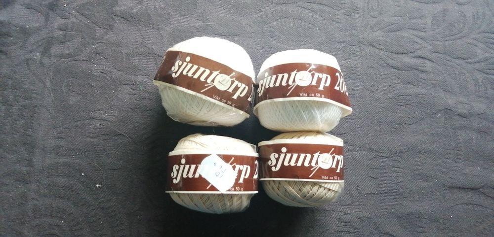 Kordonek bawełna biały, beżowy 4 motki