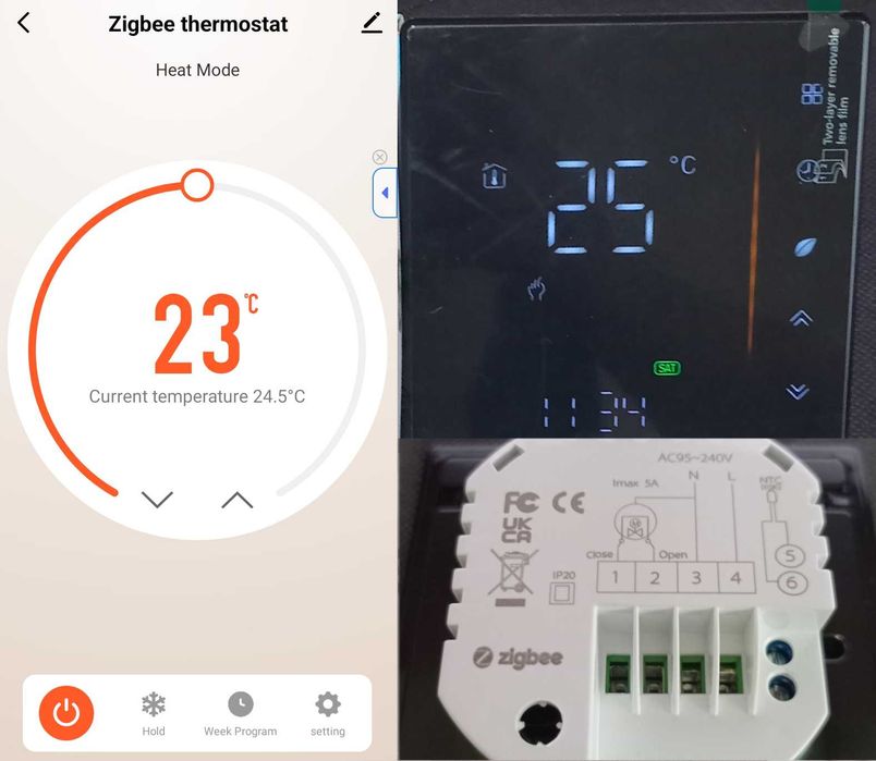 Термостат вимикач Tuya ZigBee WI-FI RF433