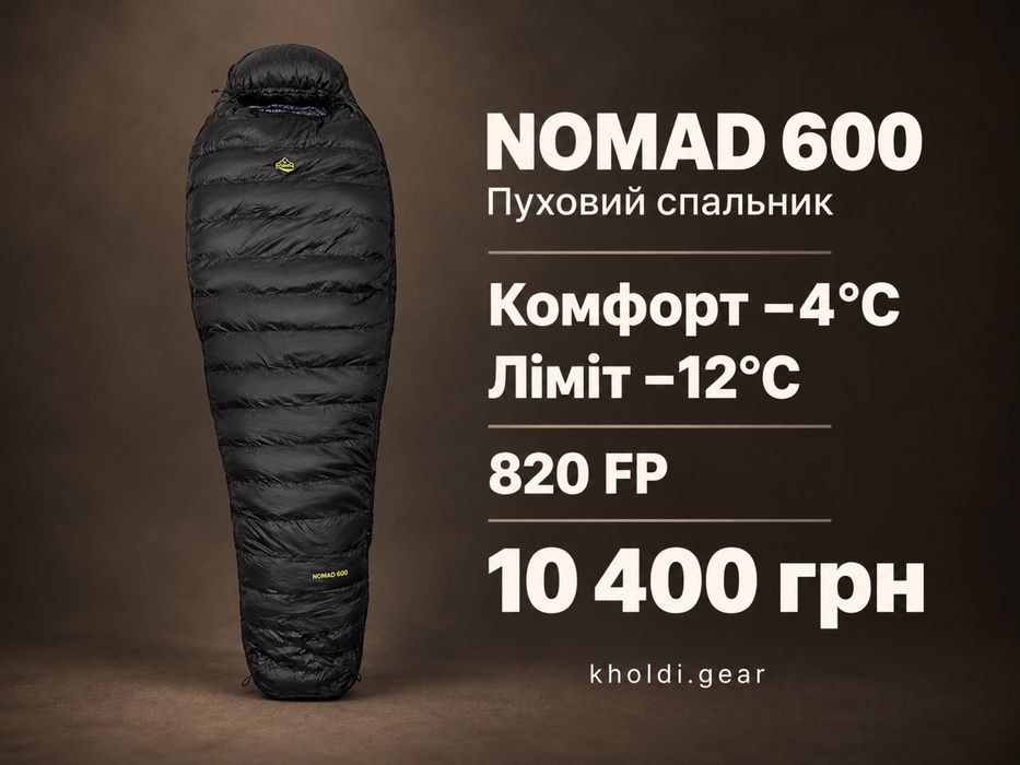 Спальний мішок пуховий VsimGir Nomad 600 FP820 комфорт −4°C